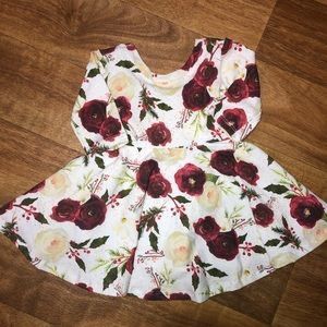 Little Lopers Christmas floral twirl dress 6-12